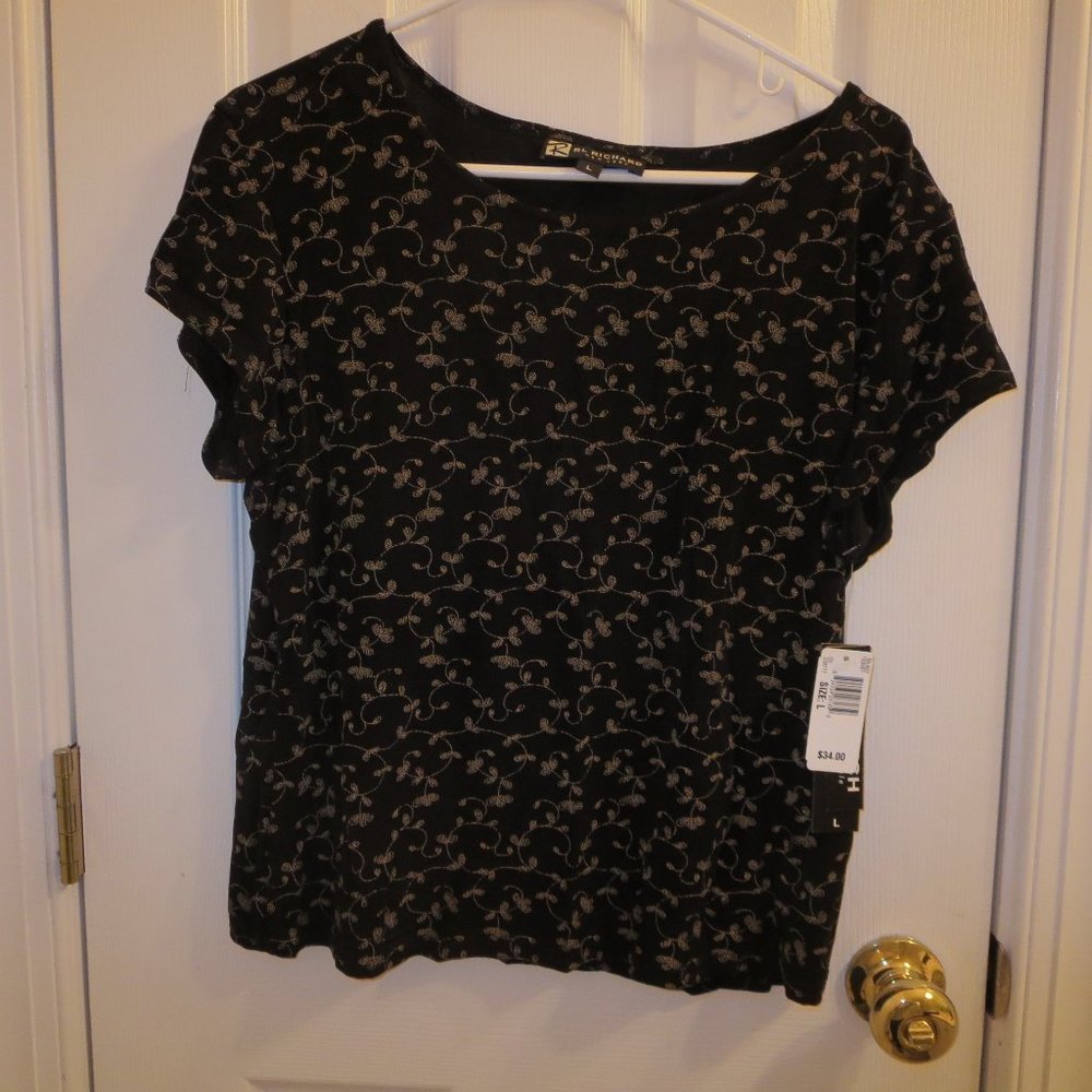Black print Top and Skirt Set